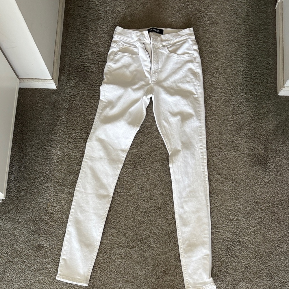 Express Women's High Rise Jeans leggings - White
